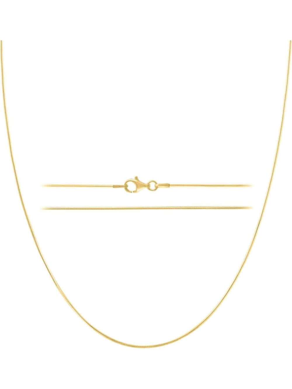 Elegant Gold Snake Chain Necklace for Women | 24K Plated Sterling Silver Jewelry